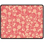 Pink Floral Wall Fleece Blanket (Medium)