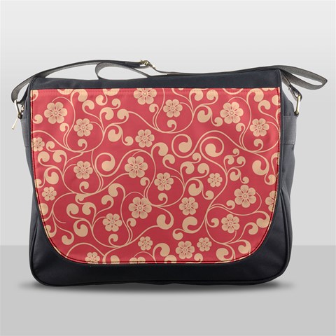 Pink Floral Wall Messenger Bag from ArtsNow.com Front