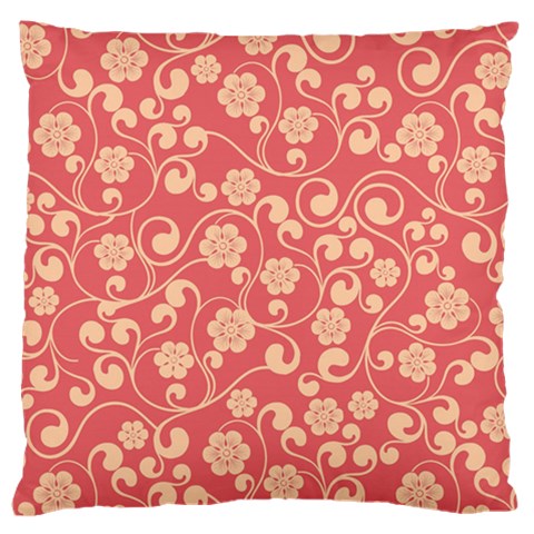 Pink Floral Wall Large Cushion Case (One Side) from ArtsNow.com Front