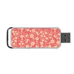 Pink Floral Wall Portable USB Flash (Two Sides)