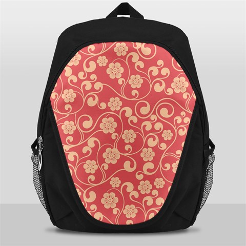 Pink Floral Wall Backpack Bag from ArtsNow.com Front