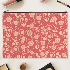 Pink Floral Wall Cosmetic Bag (XXXL) from ArtsNow.com Front