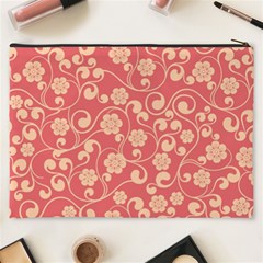 Pink Floral Wall Cosmetic Bag (XXXL) from ArtsNow.com Back