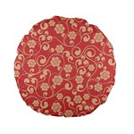 Pink Floral Wall Standard 15  Premium Round Cushion 