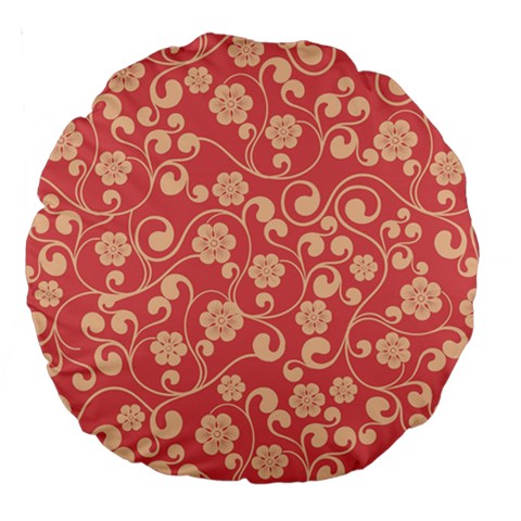 Pink Floral Wall Large 18  Premium Round Cushion  from ArtsNow.com Front