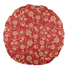 Pink Floral Wall Large 18  Premium Round Cushion  from ArtsNow.com Front