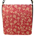 Pink Floral Wall Flap Closure Messenger Bag (S)