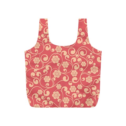 Pink Floral Wall Full Print Recycle Bag (S) from ArtsNow.com Front