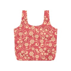 Pink Floral Wall Full Print Recycle Bag (S) from ArtsNow.com Front