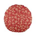 Pink Floral Wall Standard 15  Premium Flano Round Cushion 