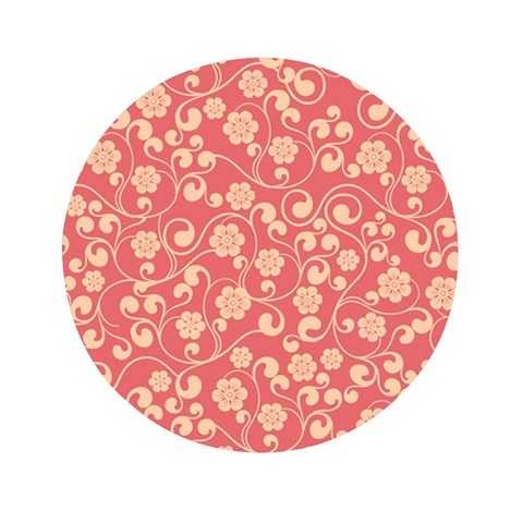 Pink Floral Wall Mini Round Mirror from ArtsNow.com Front