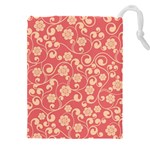 Pink Floral Wall Drawstring Pouch (4XL)