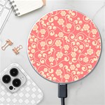 Pink Floral Wall Wireless Fast Charger(White)