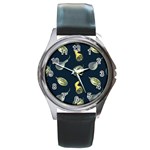 Vintage Vegetables Zucchini Round Metal Watch