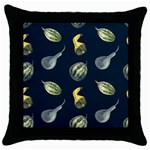 Vintage Vegetables Zucchini Throw Pillow Case (Black)