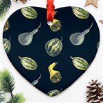 Vintage Vegetables Zucchini Heart Ornament (Two Sides)