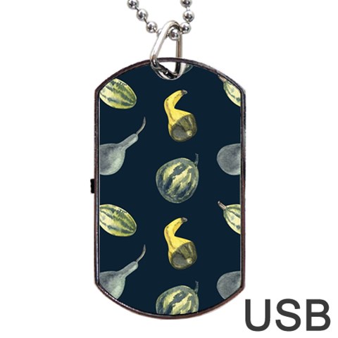 Vintage Vegetables Zucchini Dog Tag USB Flash (One Side) from ArtsNow.com Front