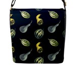 Vintage Vegetables Zucchini Flap Closure Messenger Bag (L)