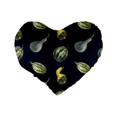 Vintage Vegetables Zucchini Standard 16  Premium Flano Heart Shape Cushion  from ArtsNow.com Back