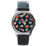 Vintage Vegetables  Round Metal Watch