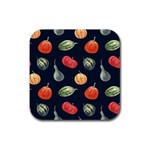 Vintage Vegetables  Rubber Coaster (Square)