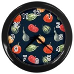 Vintage Vegetables  Wall Clock (Black)