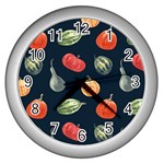 Vintage Vegetables  Wall Clock (Silver)