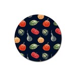 Vintage Vegetables  Rubber Round Coaster (4 pack)