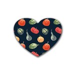 Vintage Vegetables  Rubber Heart Coaster (4 pack)