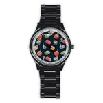 Vintage Vegetables  Stainless Steel Round Watch