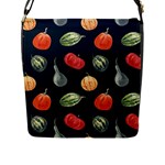 Vintage Vegetables  Flap Closure Messenger Bag (L)