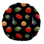 Vintage Vegetables  Large 18  Premium Flano Round Cushion 