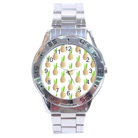 Succulent Vases  Stainless Steel Analogue Watch from ArtsNow.com Front