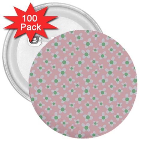 Pink Spring Blossom 3  Button (100 pack) from ArtsNow.com Front