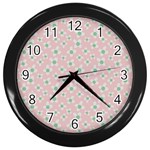 Pink Spring Blossom Wall Clock (Black)