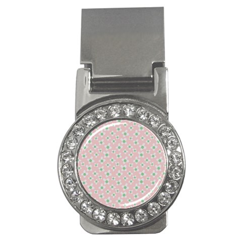 Pink Spring Blossom Money Clip (CZ) from ArtsNow.com Front