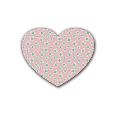 Pink Spring Blossom Rubber Coaster (Heart) from ArtsNow.com Front