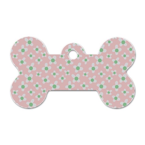 Pink Spring Blossom Dog Tag Bone (One Side) from ArtsNow.com Front