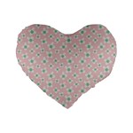 Pink Spring Blossom Standard 16  Premium Flano Heart Shape Cushion 