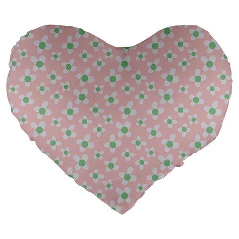 Pink Spring Blossom Large 19  Premium Flano Heart Shape Cushion from ArtsNow.com Front