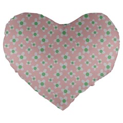 Pink Spring Blossom Large 19  Premium Flano Heart Shape Cushion from ArtsNow.com Front