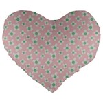 Pink Spring Blossom Large 19  Premium Flano Heart Shape Cushion