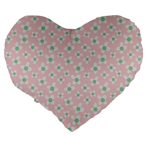 Pink Spring Blossom Large 19  Premium Flano Heart Shape Cushion from ArtsNow.com Back