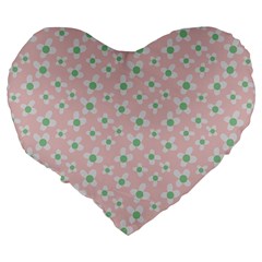 Pink Spring Blossom Large 19  Premium Flano Heart Shape Cushion from ArtsNow.com Back