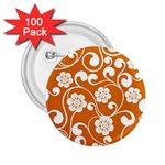 Orange Floral Walls  2.25  Button (100 pack)