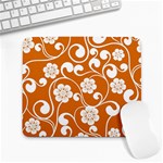 Orange Floral Walls  Large Mousepad