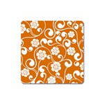 Orange Floral Walls  Magnet (Square)