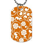 Orange Floral Walls  Dog Tag (One Side)