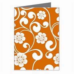 Orange Floral Walls  Greeting Card from ArtsNow.com Left