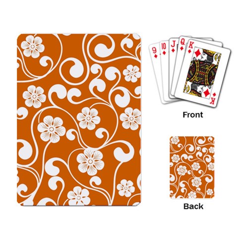 Orange Floral Walls  Playing Cards Single Design (Rectangle) from ArtsNow.com Back